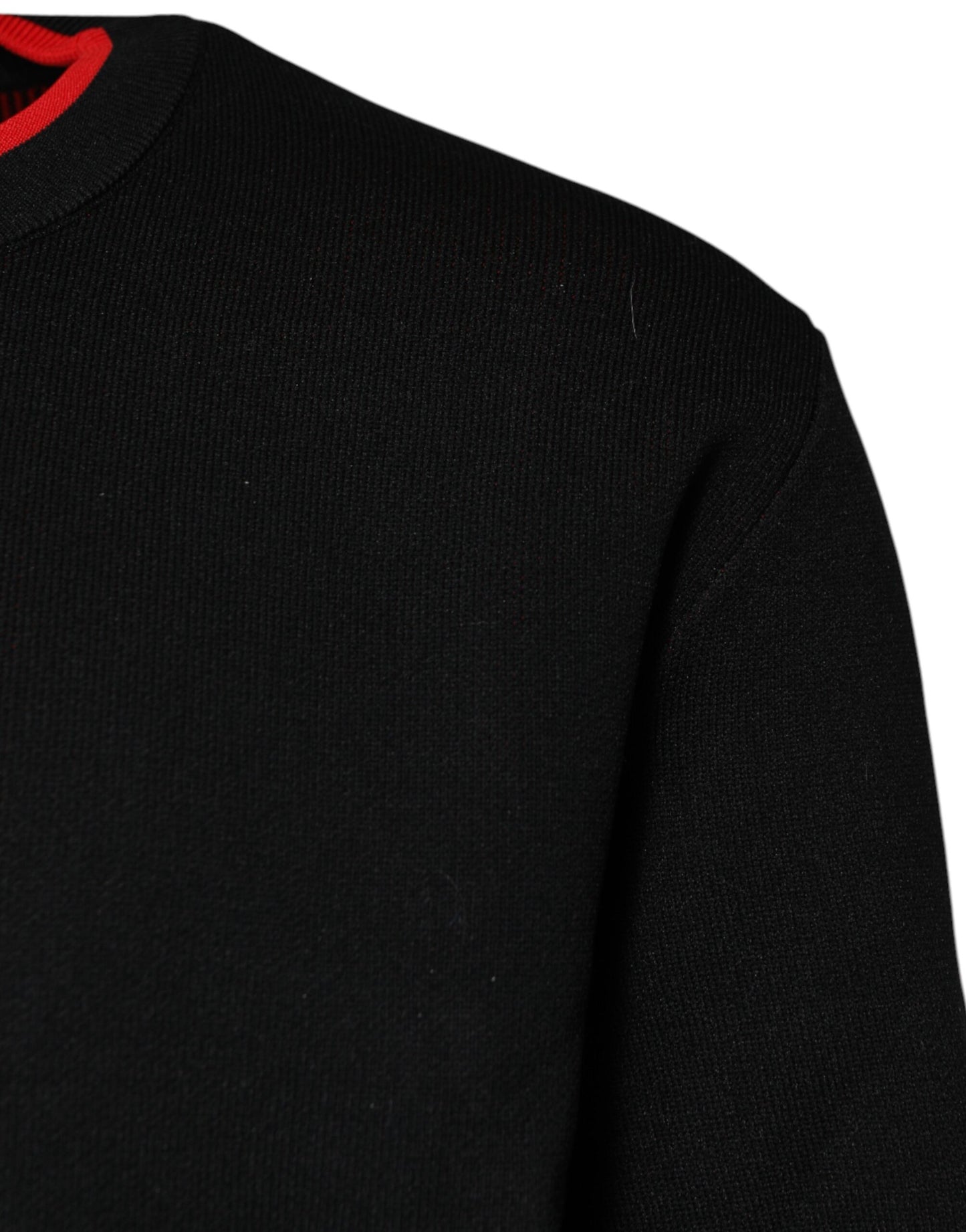 Dolce & Gabbana Schwarzer Nylon DGLogo Knit Herren Pullover Pullover