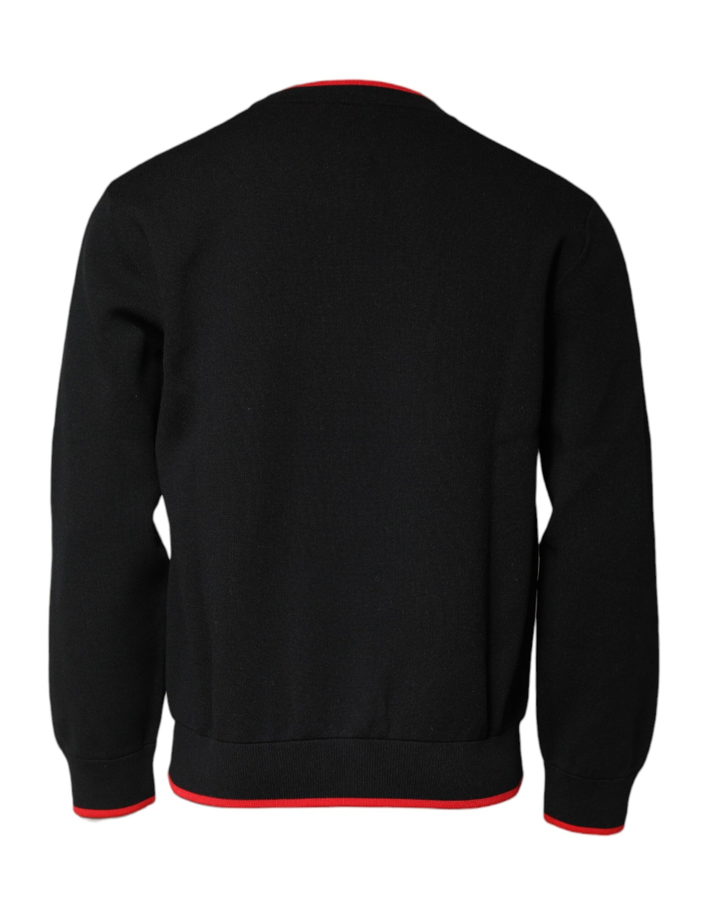 Dolce & Gabbana Schwarzer Nylon DGLogo Knit Herren Pullover Pullover
