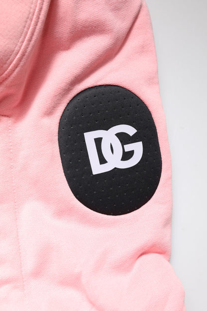 Dolce & Gabbana Rosa Baumwolle mit Kapuze Männer Sportswear Weste Pullover