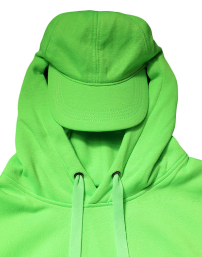 Dolce & Gabbana Grüner Polyester Pullover mit Kapuze Sportswear Weste