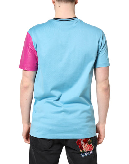 Dolce & Gabbana Mehrfarbig bedrucktes Logo-T-Shirt mit kurzen Ärmeln