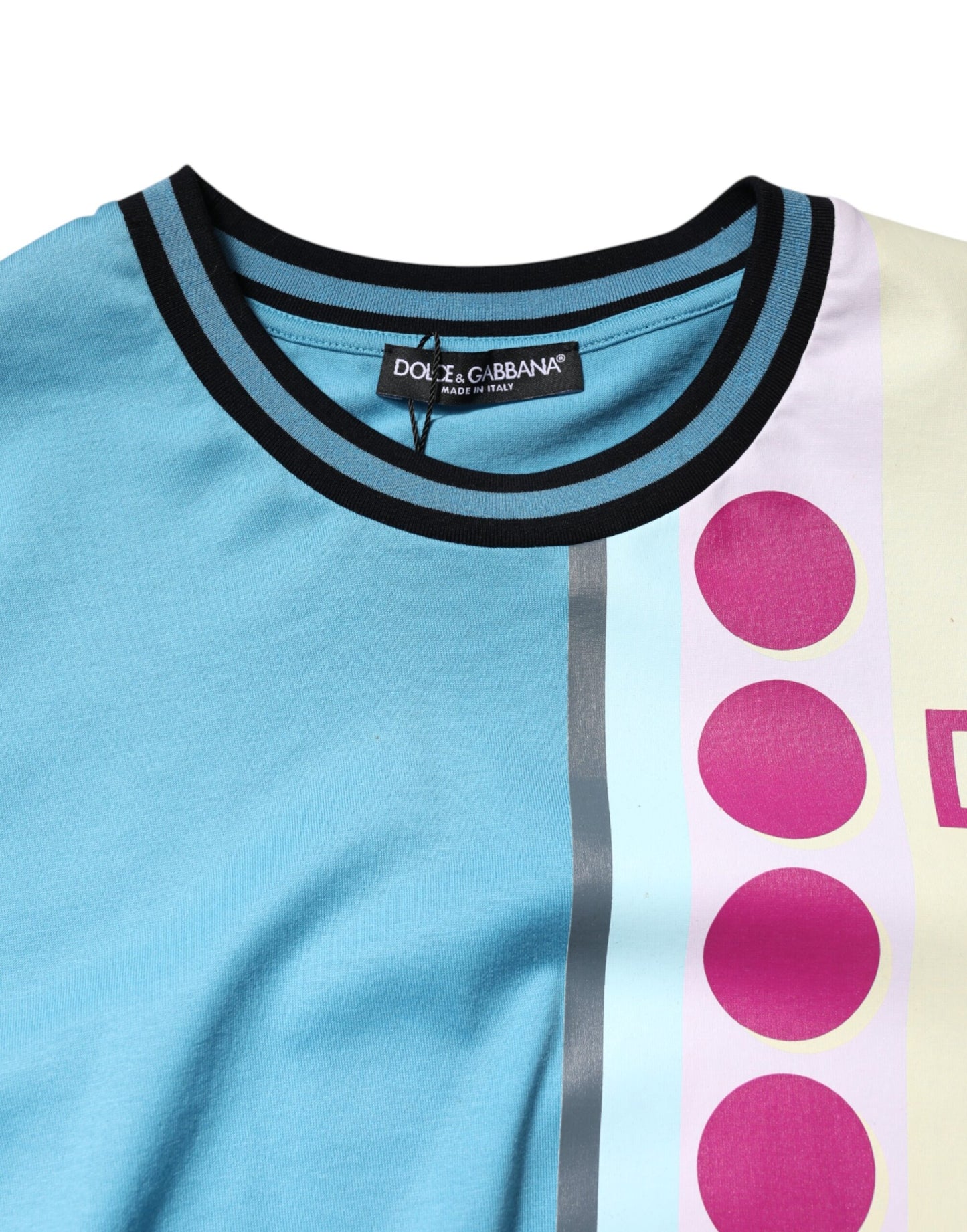 Dolce & Gabbana Mehrfarbig bedrucktes Logo-T-Shirt mit kurzen Ärmeln