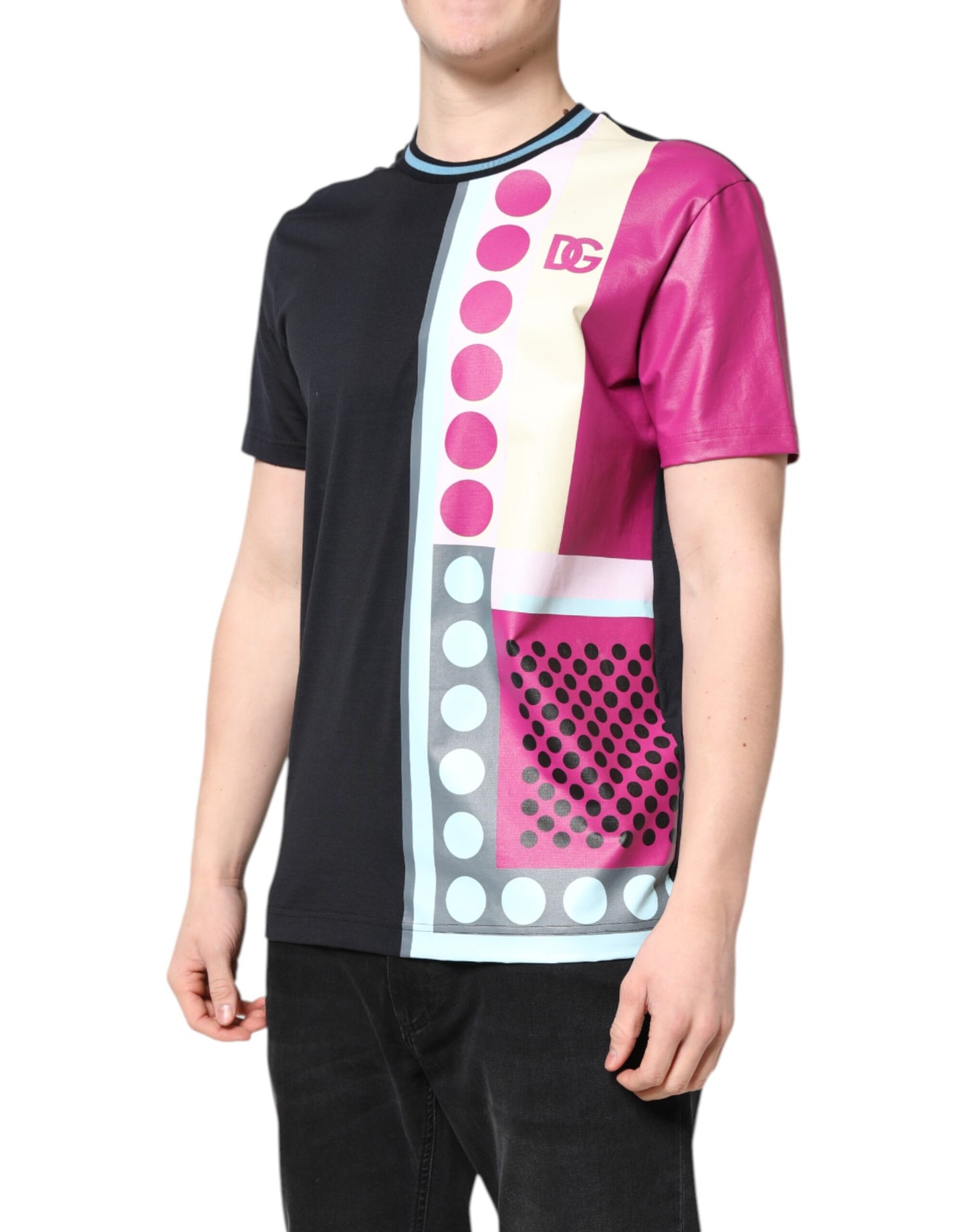 Dolce & Gabbana Mehrfarbig bedrucktes Logo-T-Shirt mit kurzen Ärmeln