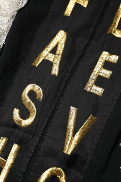 Dolce & Gabbana Schwarzes Fashion Devotion Verschönertes Minikleid