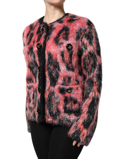 Dolce & Gabbana Roter Mohair-Woll-Cardigan mit Knopfleiste