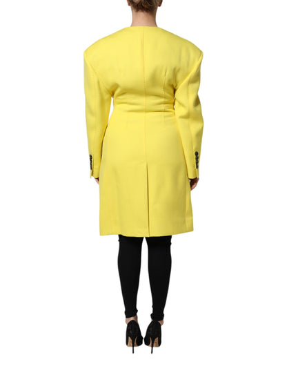 Dolce & Gabbana Gelber doppelreihiger Trenchcoat Jacke