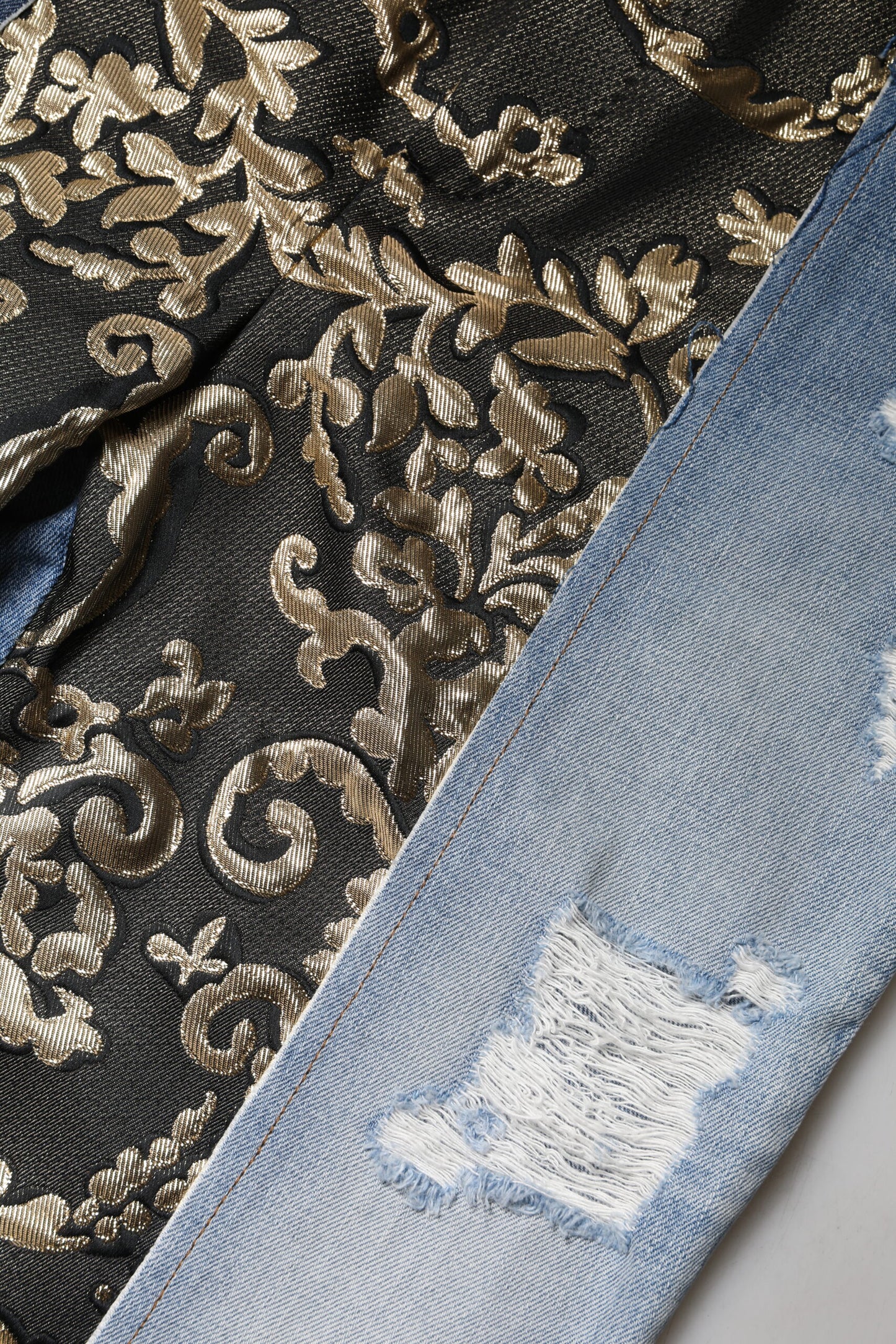 Dolce & Gabbana Multicolor Patchwork Denim Jeans mit hoher Taille