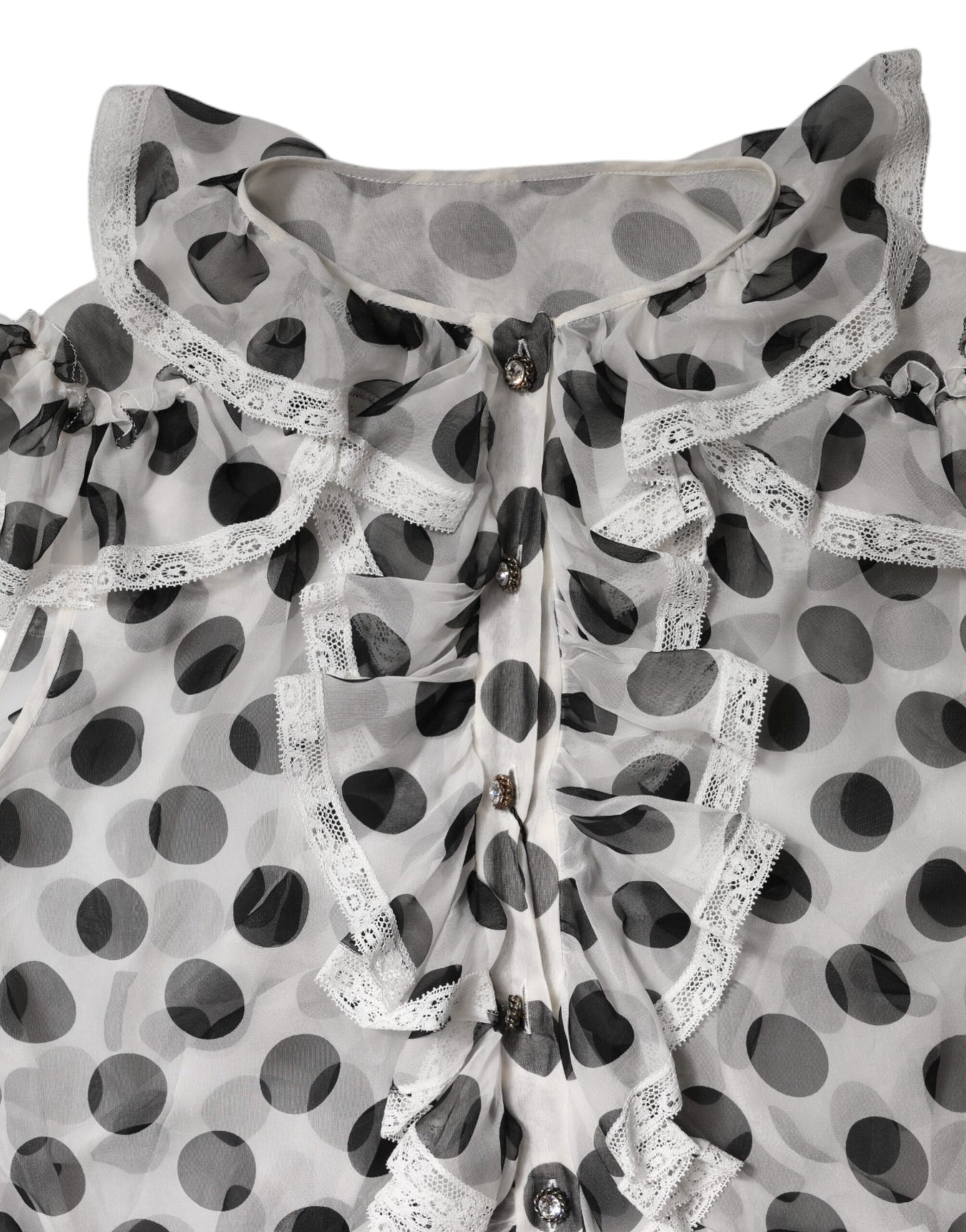 Dolce & Gabbana Weiß-schwarz gepunktetes ärmelloses Baumwoll-Top