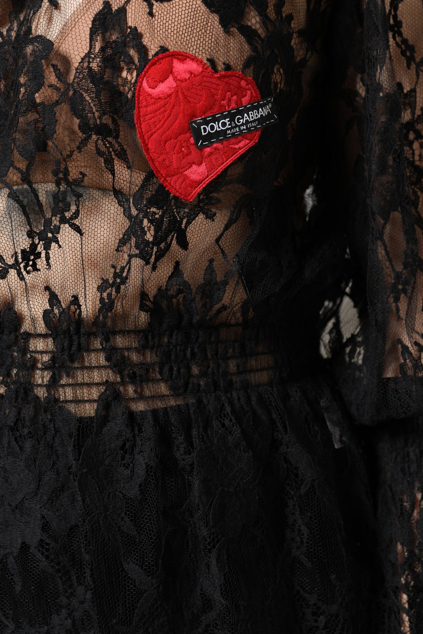 Dolce & Gabbana Schwarzes Blusentop aus Baumwolle mit floraler Spitze für Frauen
