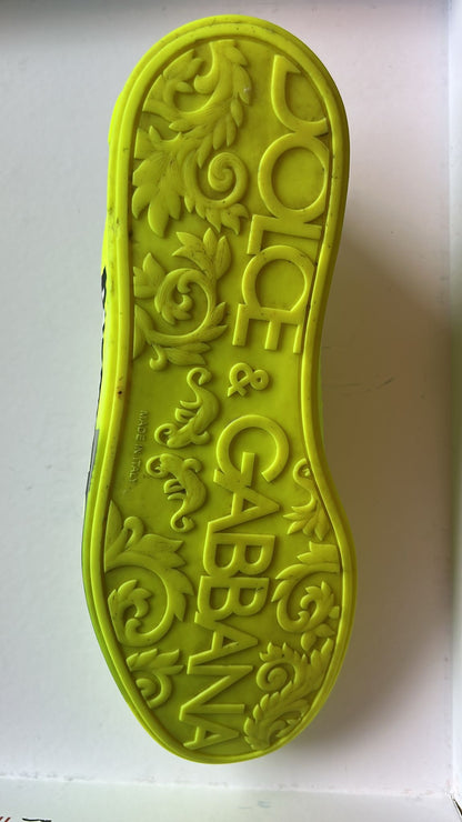 Dolce & Gabbana Neon Grün Logo Tape Low Top Sneakers Schuhe