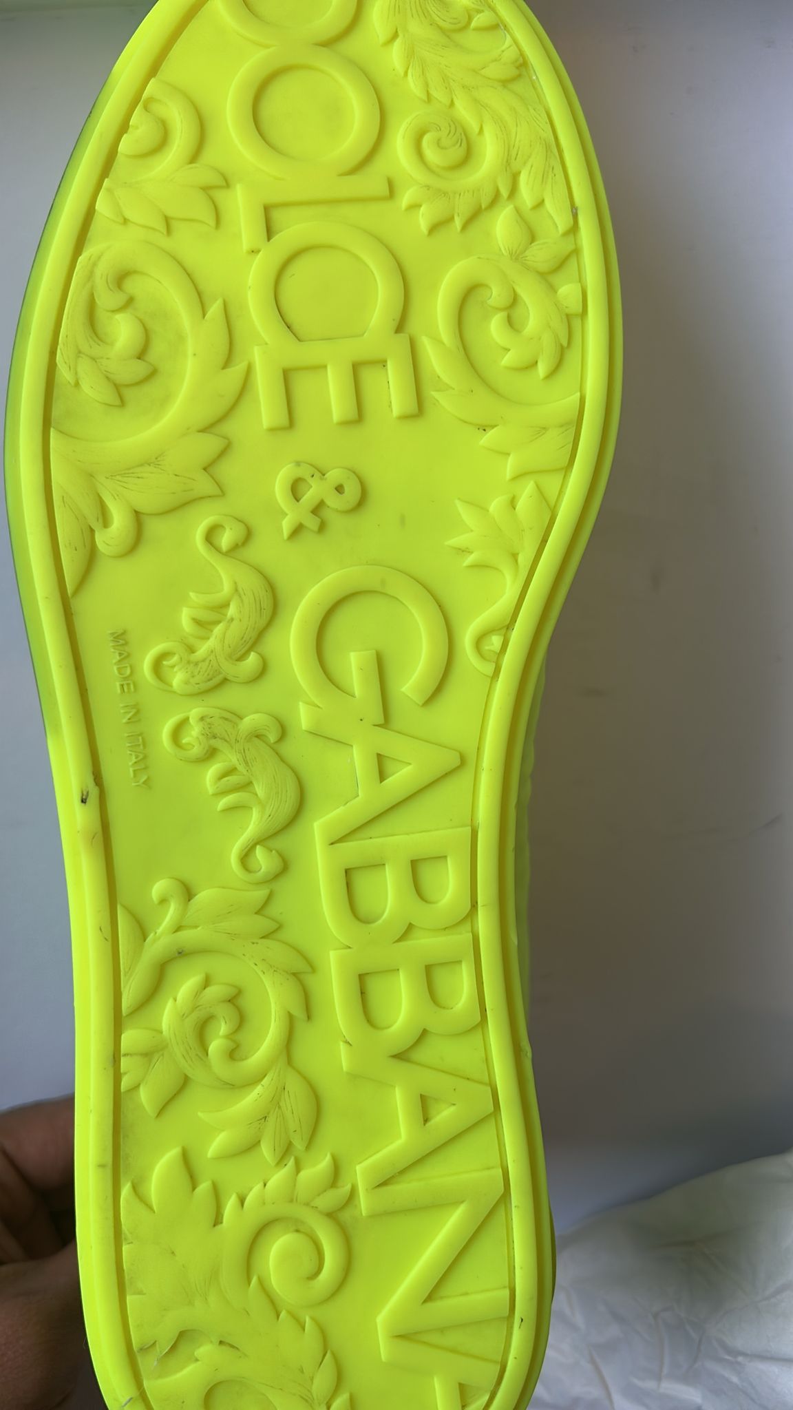 Dolce & Gabbana Neon Grün Logo Tape Low Top Sneakers Schuhe