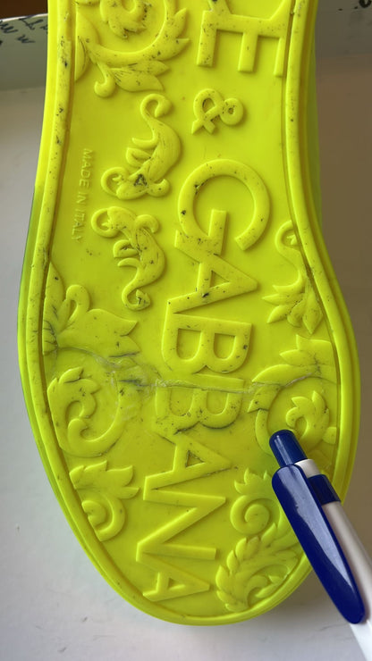 Dolce & Gabbana Neon Grün Logo Tape Low Top Sneakers Schuhe