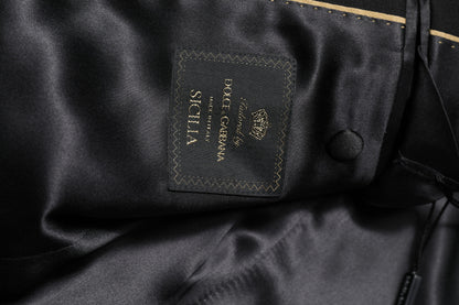 Dolce & Gabbana Schwarzer SICILIA CrystalEmbellished Mantel Blazer