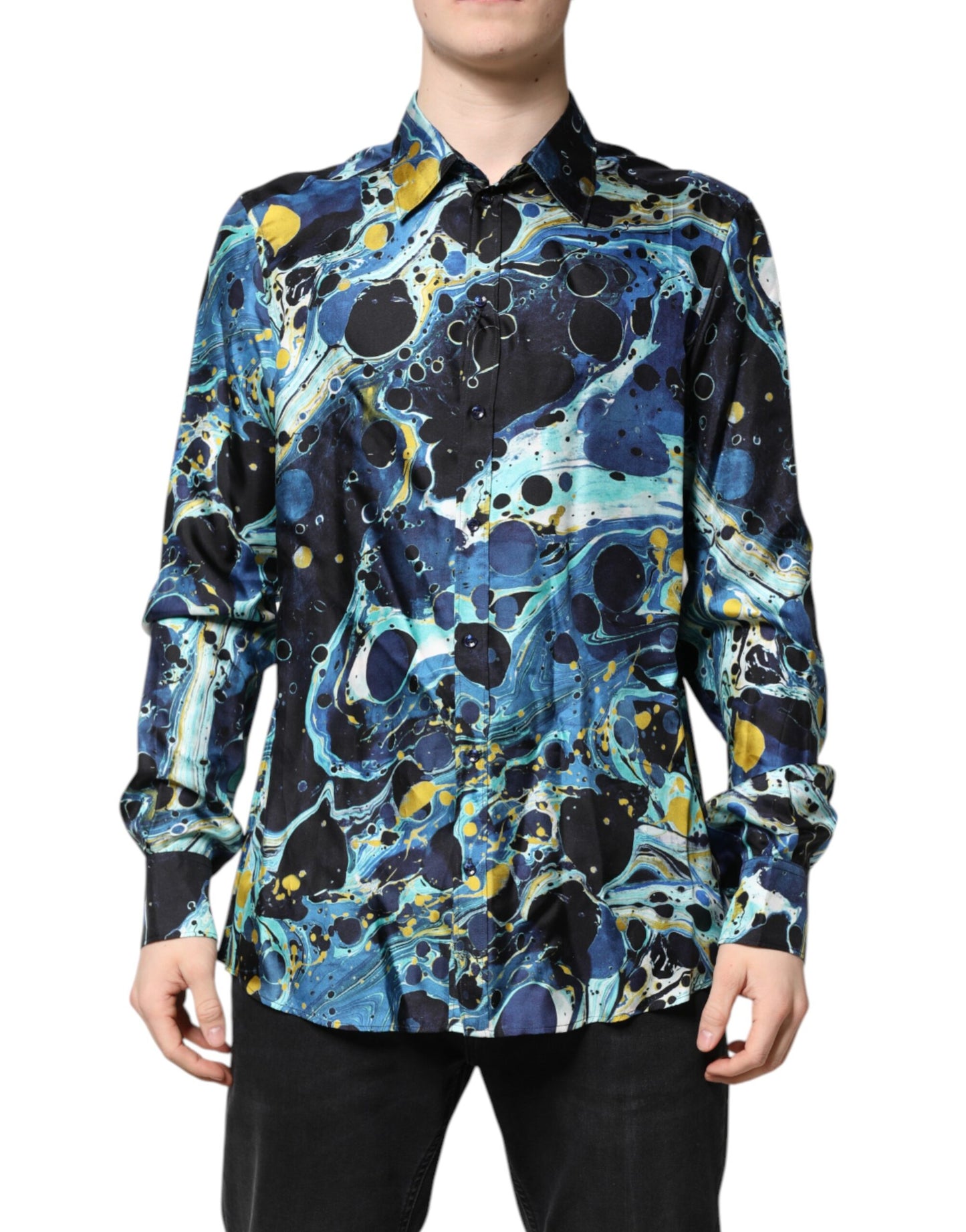 Dolce & Gabbana Mehrfarbig marmoriertes MARTINI Hemd