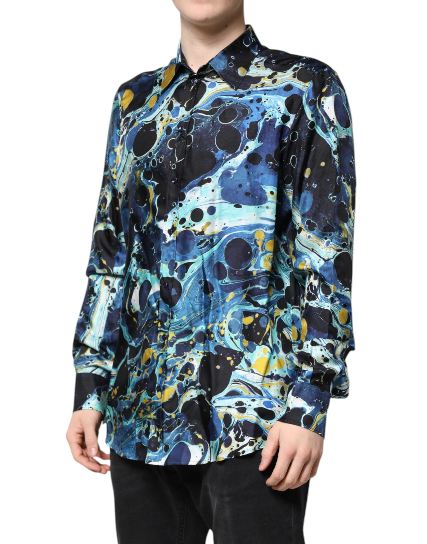 Dolce & Gabbana Mehrfarbig marmoriertes MARTINI Hemd