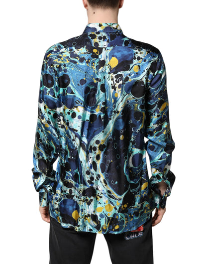 Dolce & Gabbana Mehrfarbig marmoriertes MARTINI Hemd