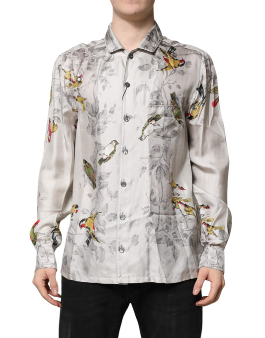 Dolce & Gabbana Multicolor Seide bedrucktes Button Down Hemd