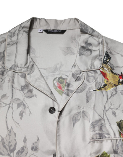 Dolce & Gabbana Multicolor Seide bedrucktes Button Down Hemd