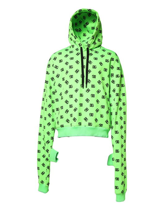 Dolce & Gabbana Grüner Polyester DGLogo Print Kapuzenpullover