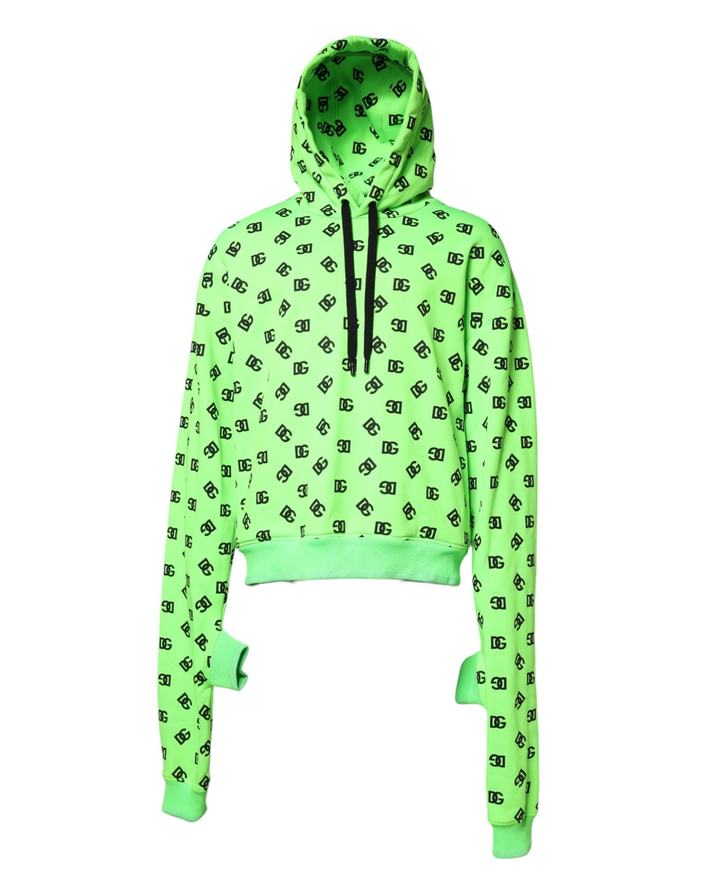 Dolce & Gabbana Grüner Polyester DGLogo Print Kapuzenpullover