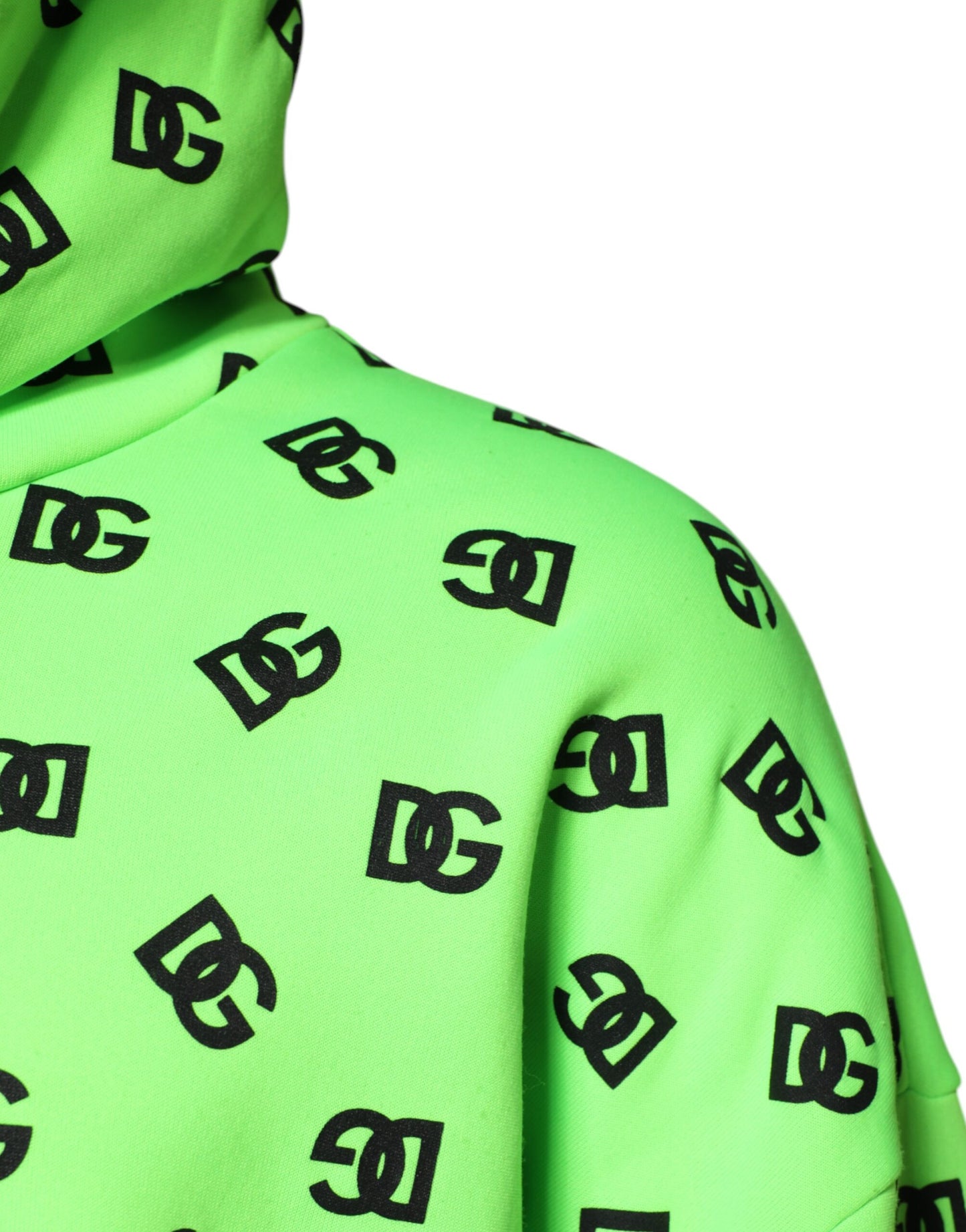 Dolce & Gabbana Grüner Polyester DGLogo Print Kapuzenpullover