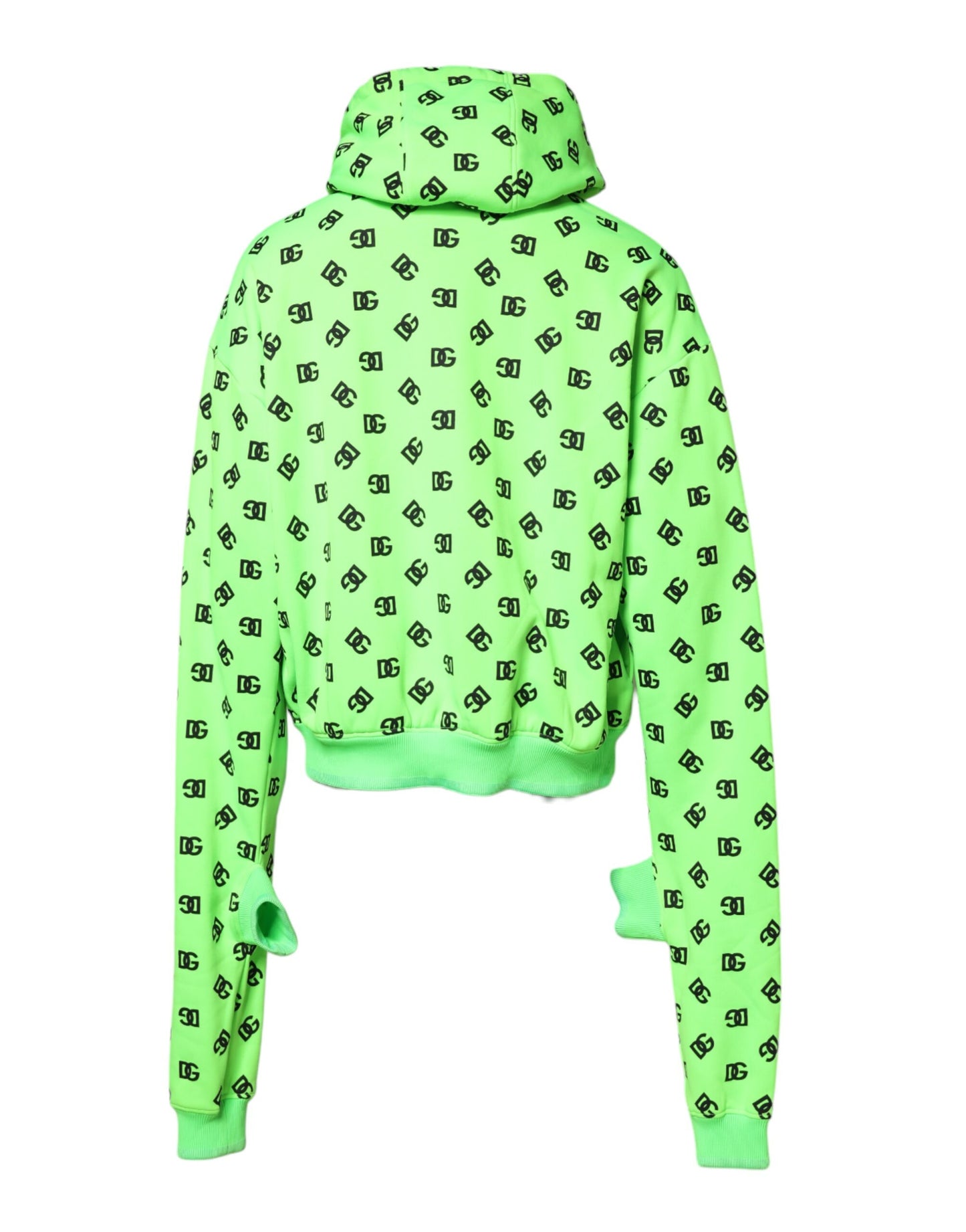 Dolce & Gabbana Grüner Polyester DGLogo Print Kapuzenpullover