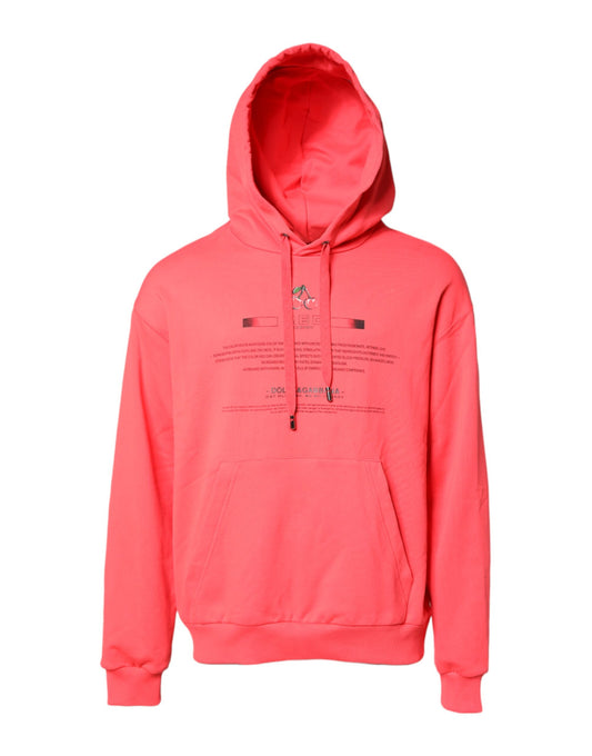 Dolce & Gabbana Rotes Logo bedrucktes Sweatshirt mit Kapuze Pullover