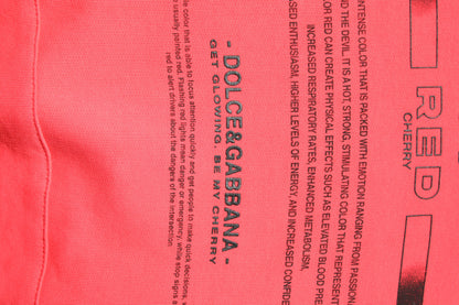 Dolce & Gabbana Rotes Logo bedrucktes Sweatshirt mit Kapuze Pullover