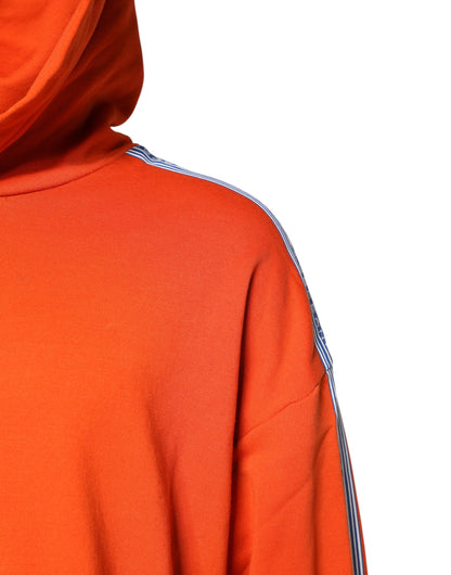 Dolce & Gabbana Orange Baumwolle mit Kapuze Männer Sweatshirt Pullover