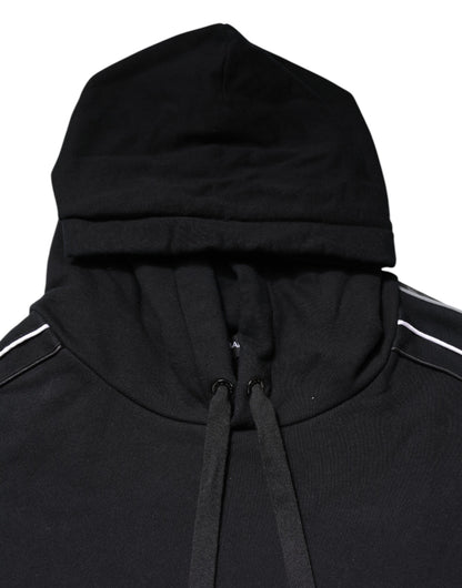 Dolce & Gabbana Schwarzes Baumwoll-Logo-Sweatshirt mit Kapuze Pullover