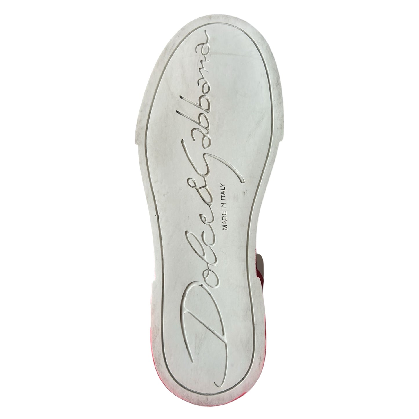 Dolce & Gabbana Weiß Rot Logo Portofino Turnschuhe Schuhe