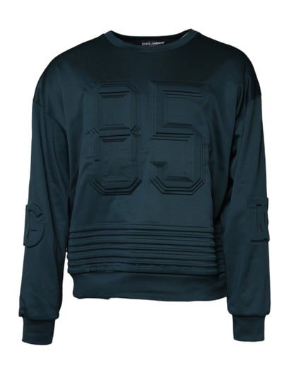 Dolce & Gabbana Pullover mit geprägtem Logo in Dunkelgrün