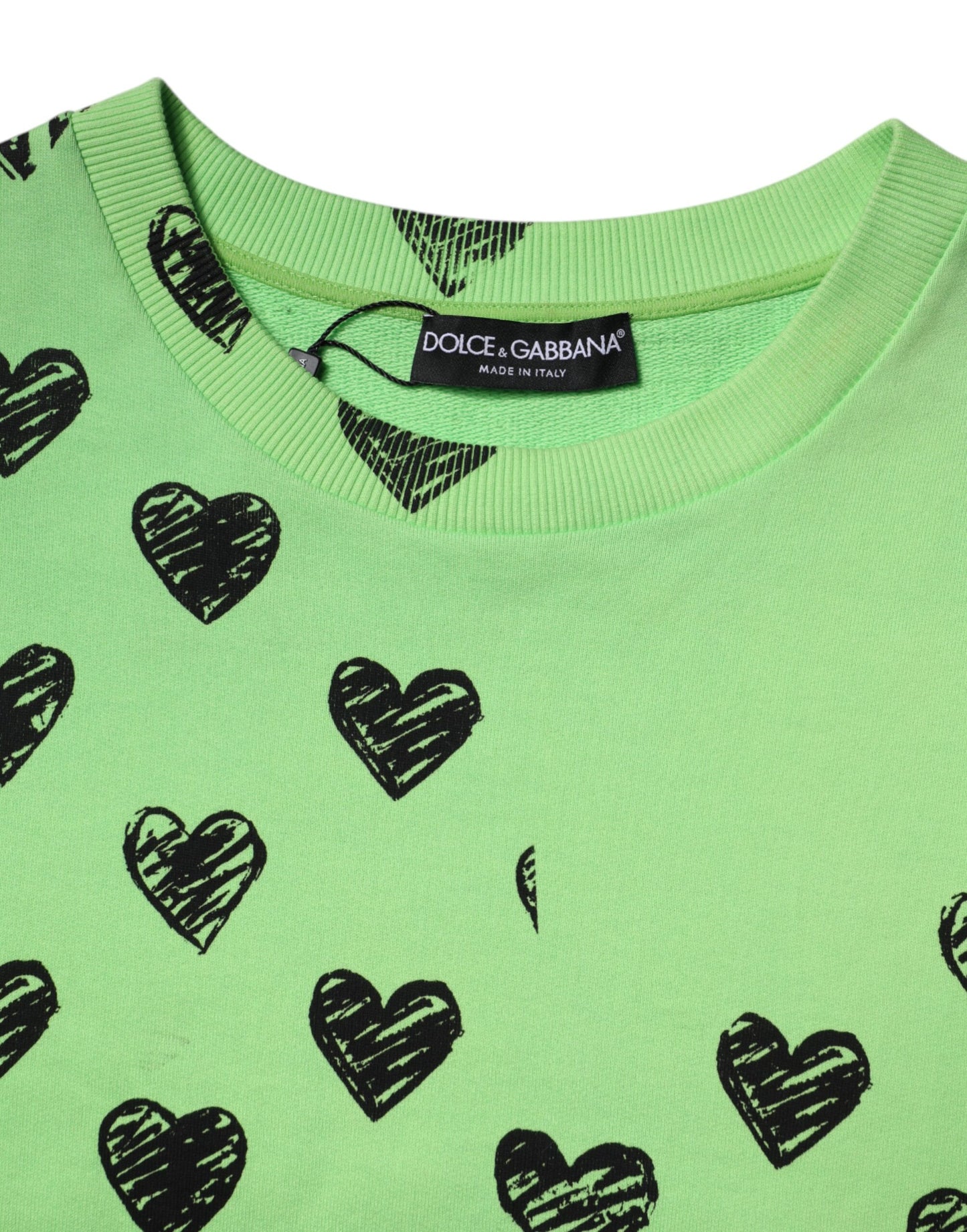 Dolce & Gabbana Grünes Herz mit Rundhalsausschnitt Pullover
