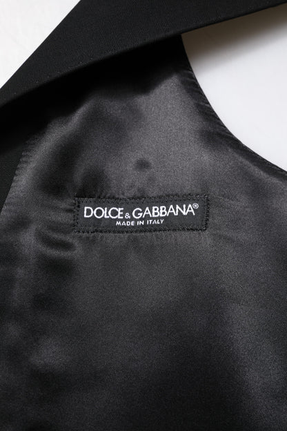Dolce & Gabbana Schwarze Wollweste Kleid Formelle Weste