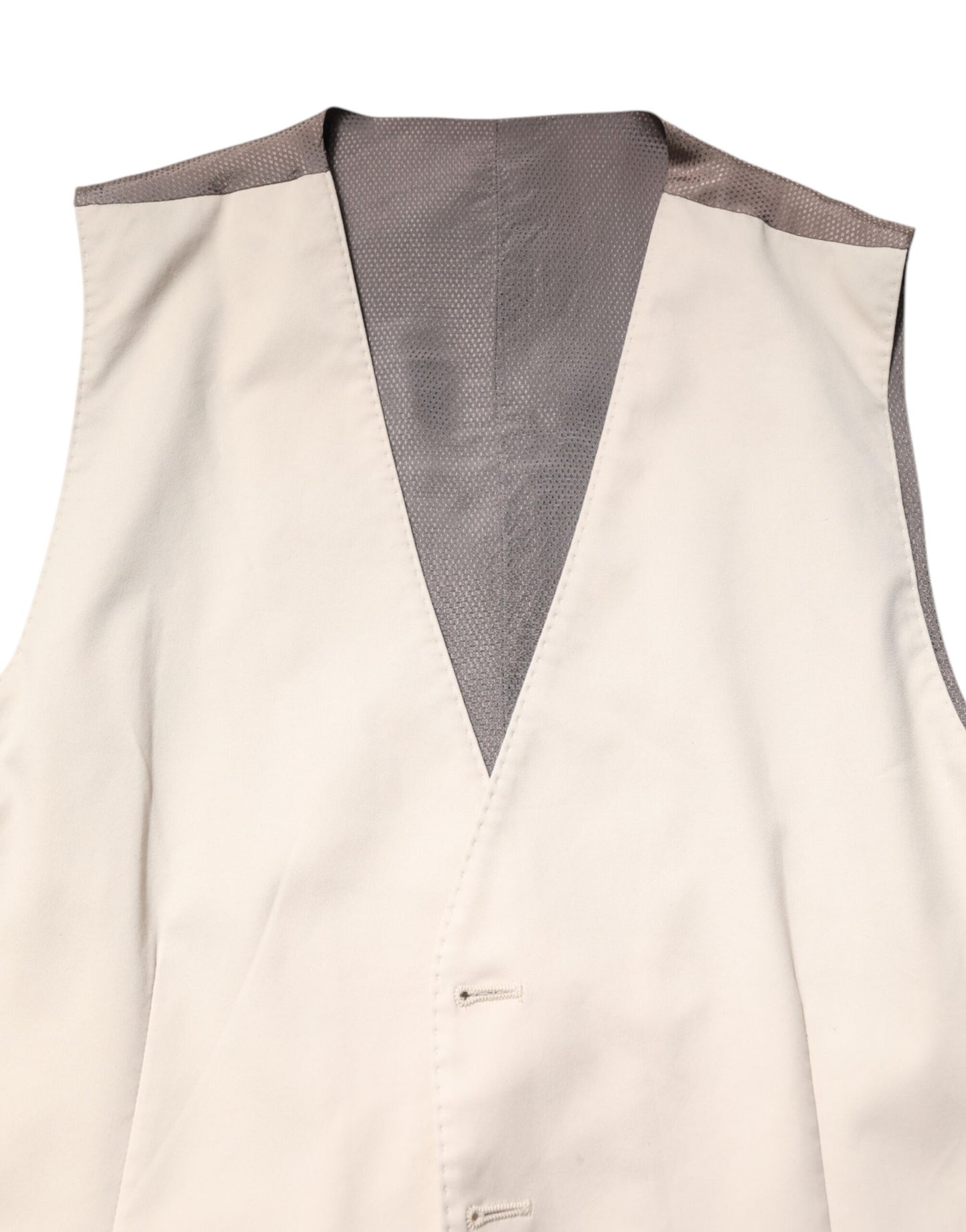 Dolce & Gabbana Beige Grau Kleid Männer Formelle Weste Weste