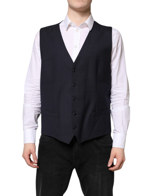 Dolce & Gabbana Schwarze Wollweste Kleid Formelle Weste
