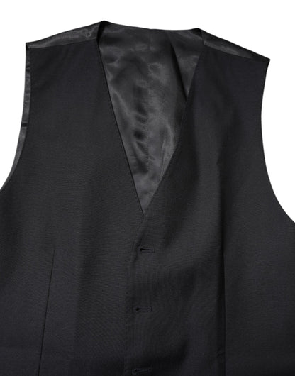 Dolce & Gabbana Schwarze Wollweste Kleid Formelle Weste