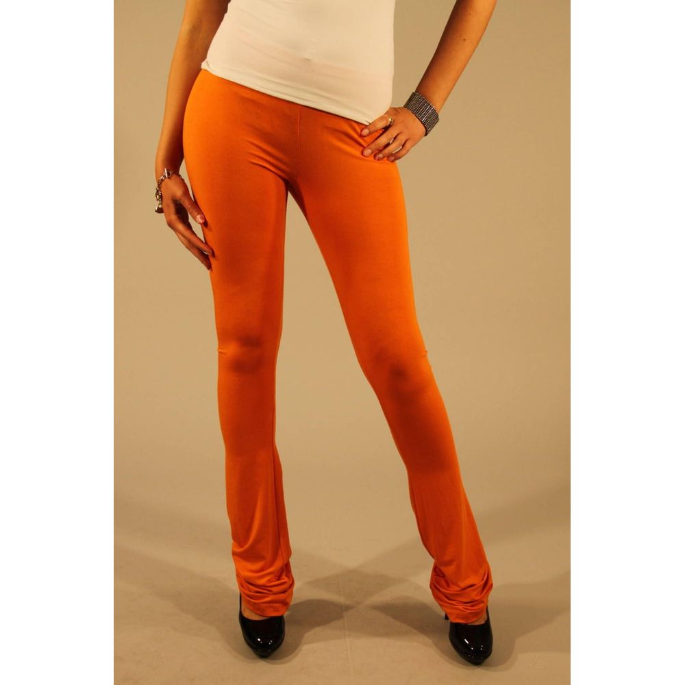 Patrizia Pepe Orangefarbene Viskose-Leggings für Frauen