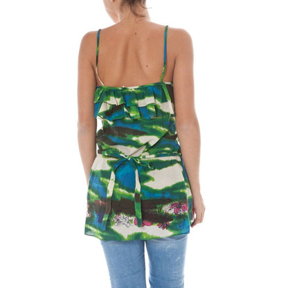 John Galliano Unisex-Tank aus grüner Baumwolle