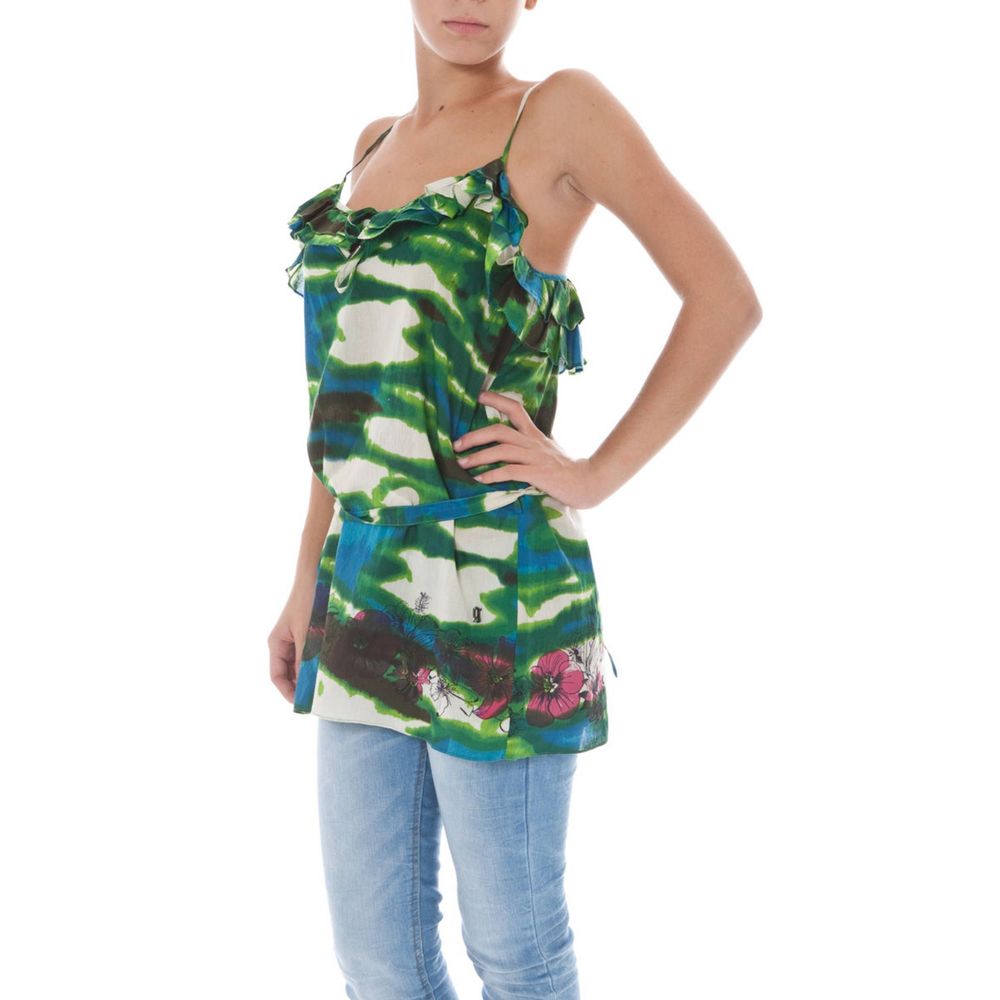 John Galliano Unisex-Tank aus grüner Baumwolle