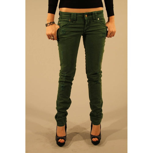 John Galliano Grüne Baumwoll-Jeans für Frauen