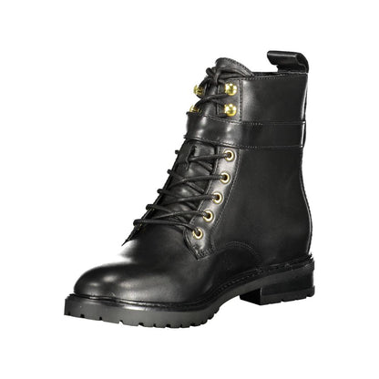 Ralph Lauren Schwarzes Leder Damen Stiefel