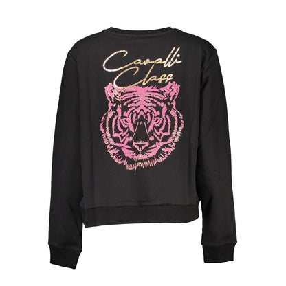 Cavalli Class Schwarzer Baumwollpullover für Frauen