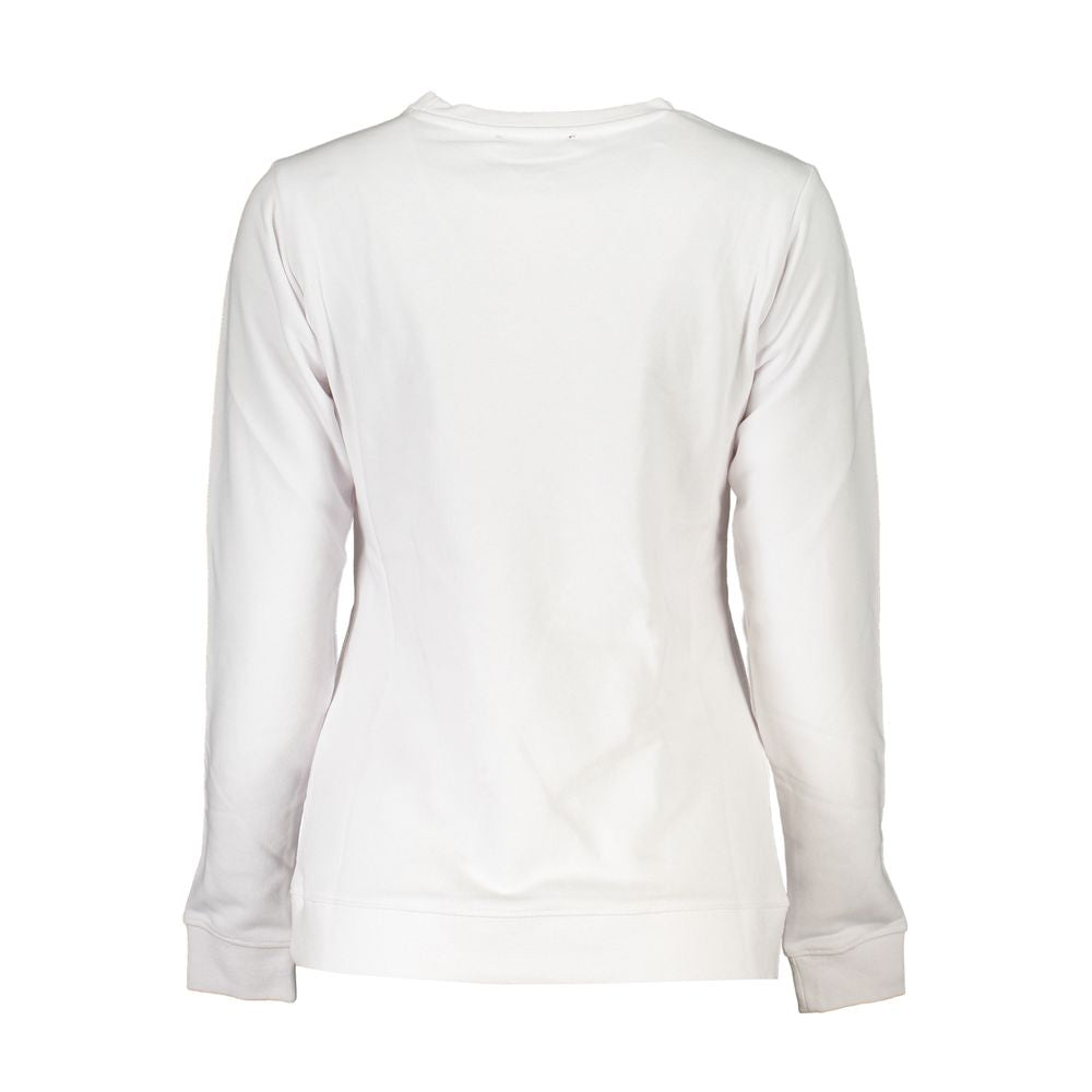 Cavalli Class Weißer Baumwollpullover für Frauen