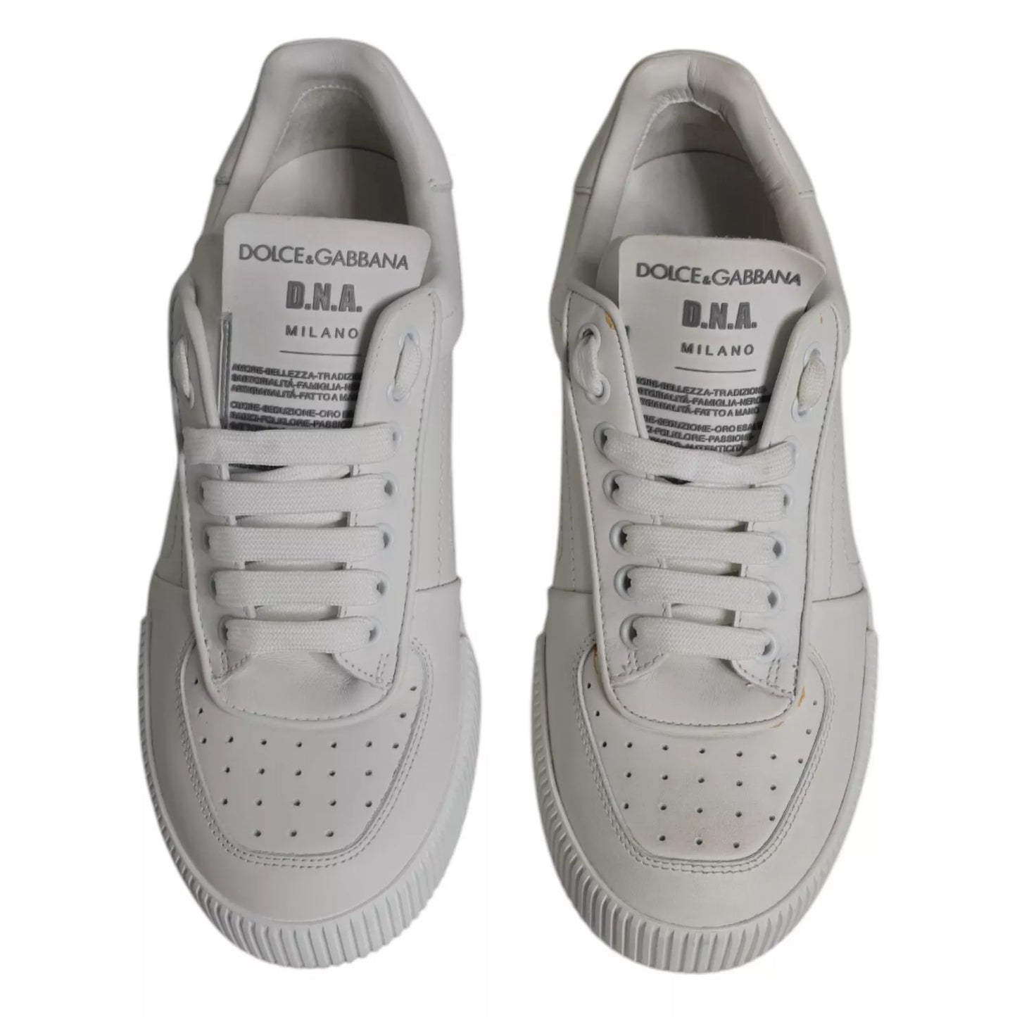 Dolce & Gabbana Weiß Miami Leder Low Top Turnschuhe Schuhe