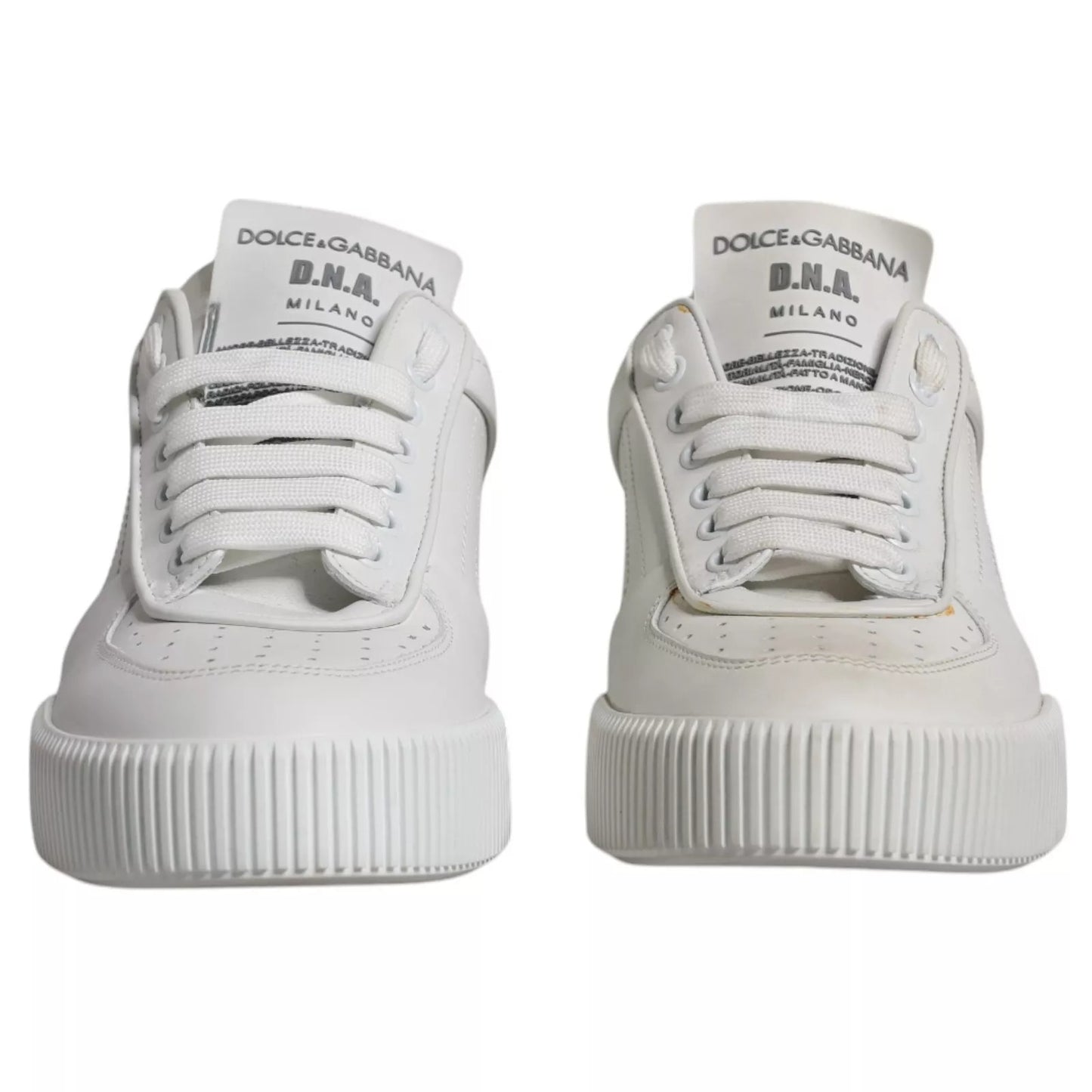 Dolce & Gabbana Weiß Miami Leder Low Top Turnschuhe Schuhe