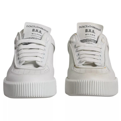 Dolce & Gabbana Weiß Miami Leder Low Top Turnschuhe Schuhe