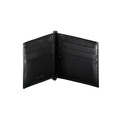 Calvin Klein Schwarzes Leder Herren Portemonnaie