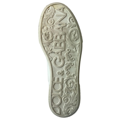 Dolce & Gabbana Weiß Miami Leder Low Top Turnschuhe Schuhe