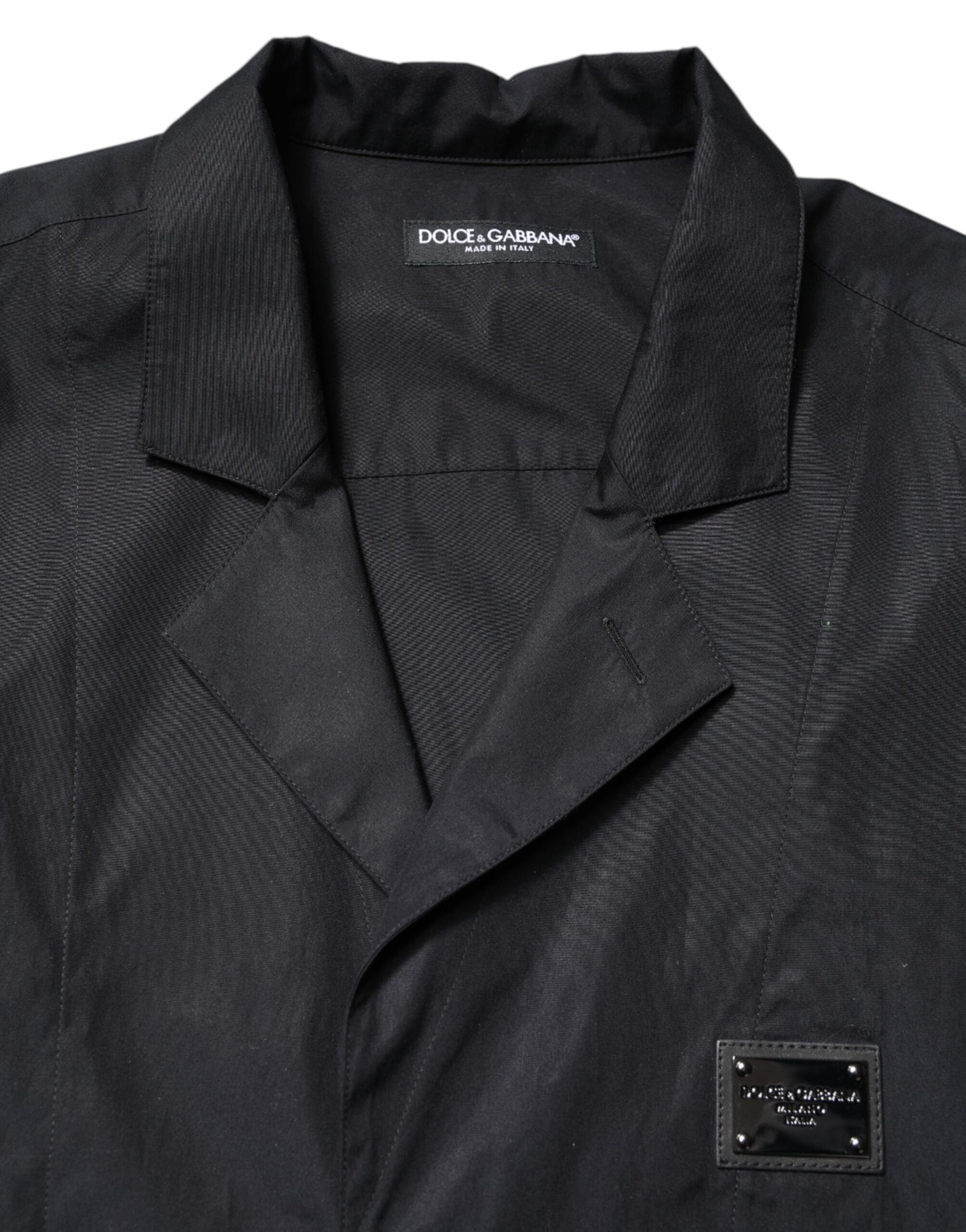 Dolce & Gabbana Schwarzes Hemd mit kurzen Ärmeln und Knopfleiste